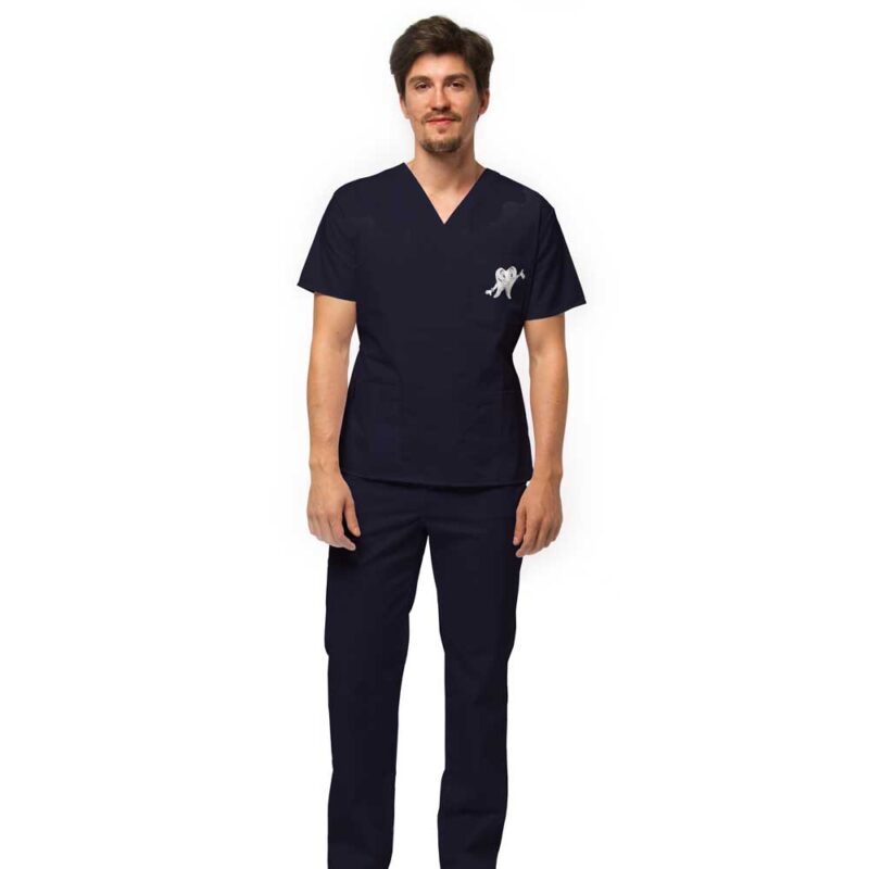 Uniforma medicala cu bluza si pantaloni pentru stomatologi barbati KULT Femina Medical